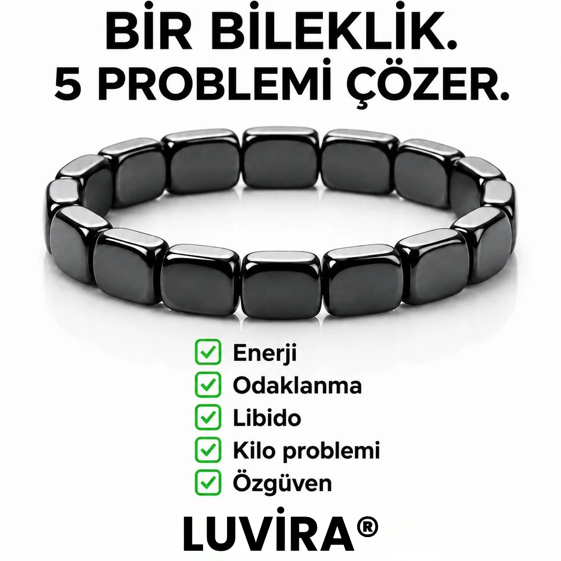 Luvira® Hematit Erkek Bilekliği