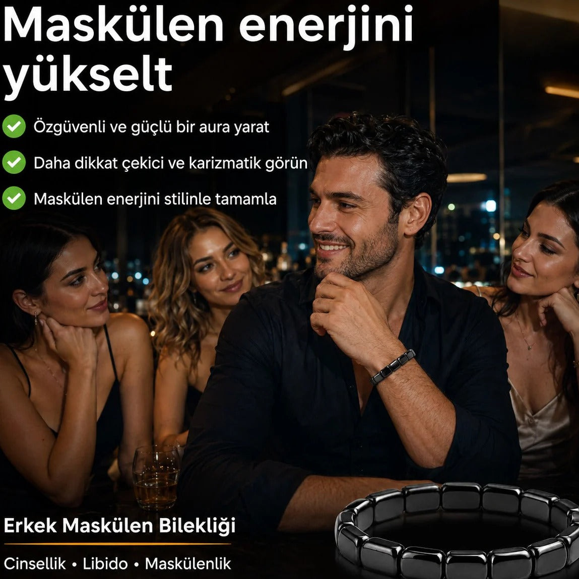 Luvira® Hematit Erkek Bilekliği